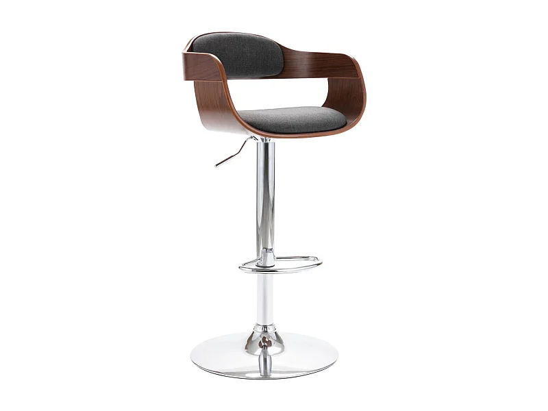 Tabouret de bar Contreplaqué et tissu gris