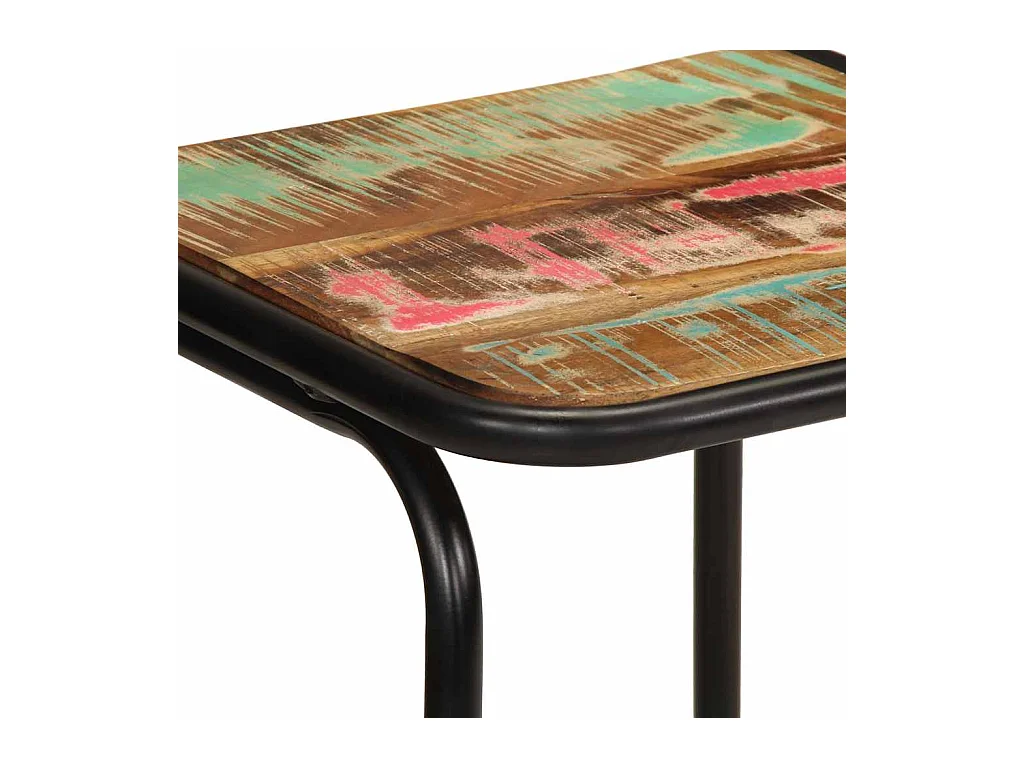 Set di 4 sgabelli da bar 46x35,5x70cm in legno massello di recupero