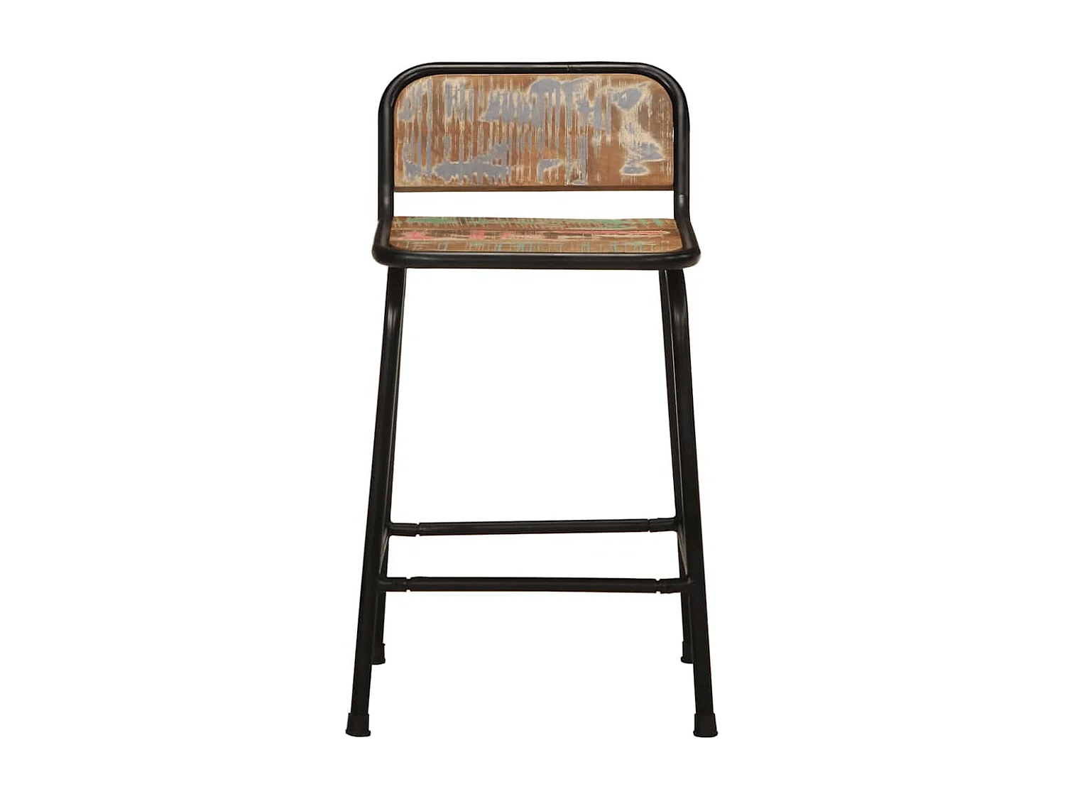 Tabourets de bar lot de 4 46x35,5x70cm bois massif récupération