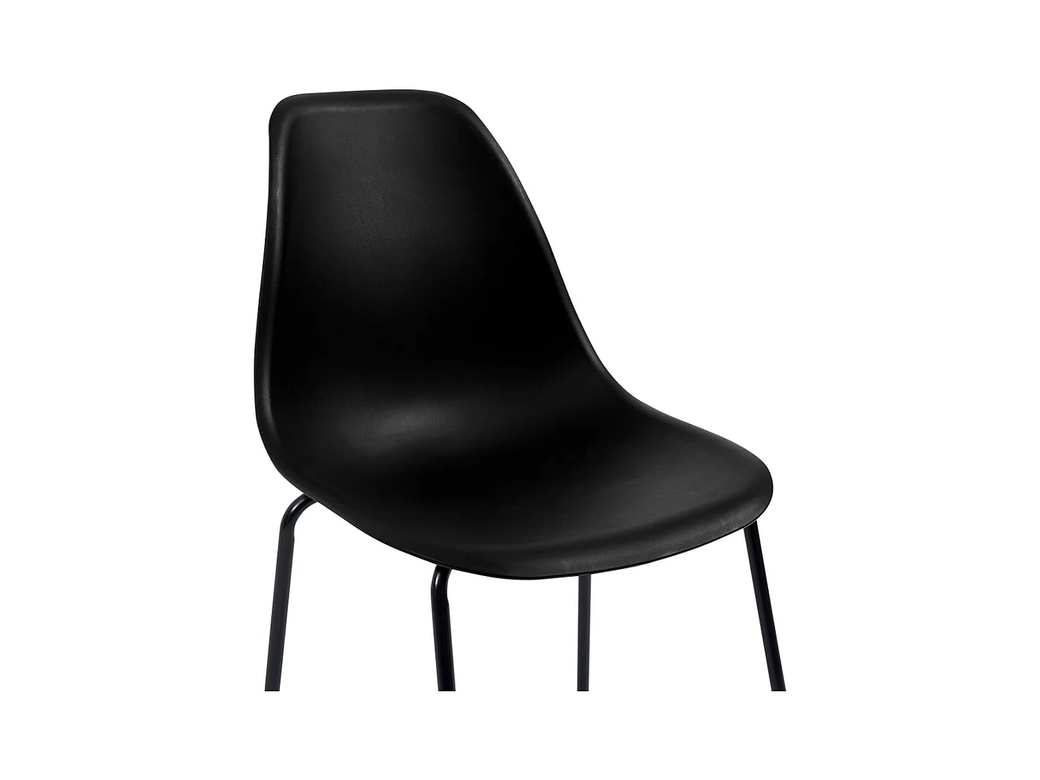 Set di 4 sedie da bar in plastica nera