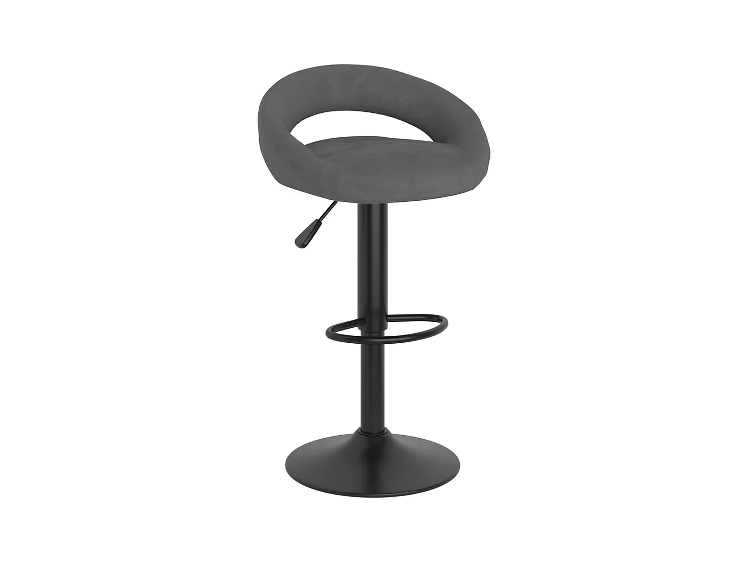 Tabourets de bar lot de 2 gris foncé velours