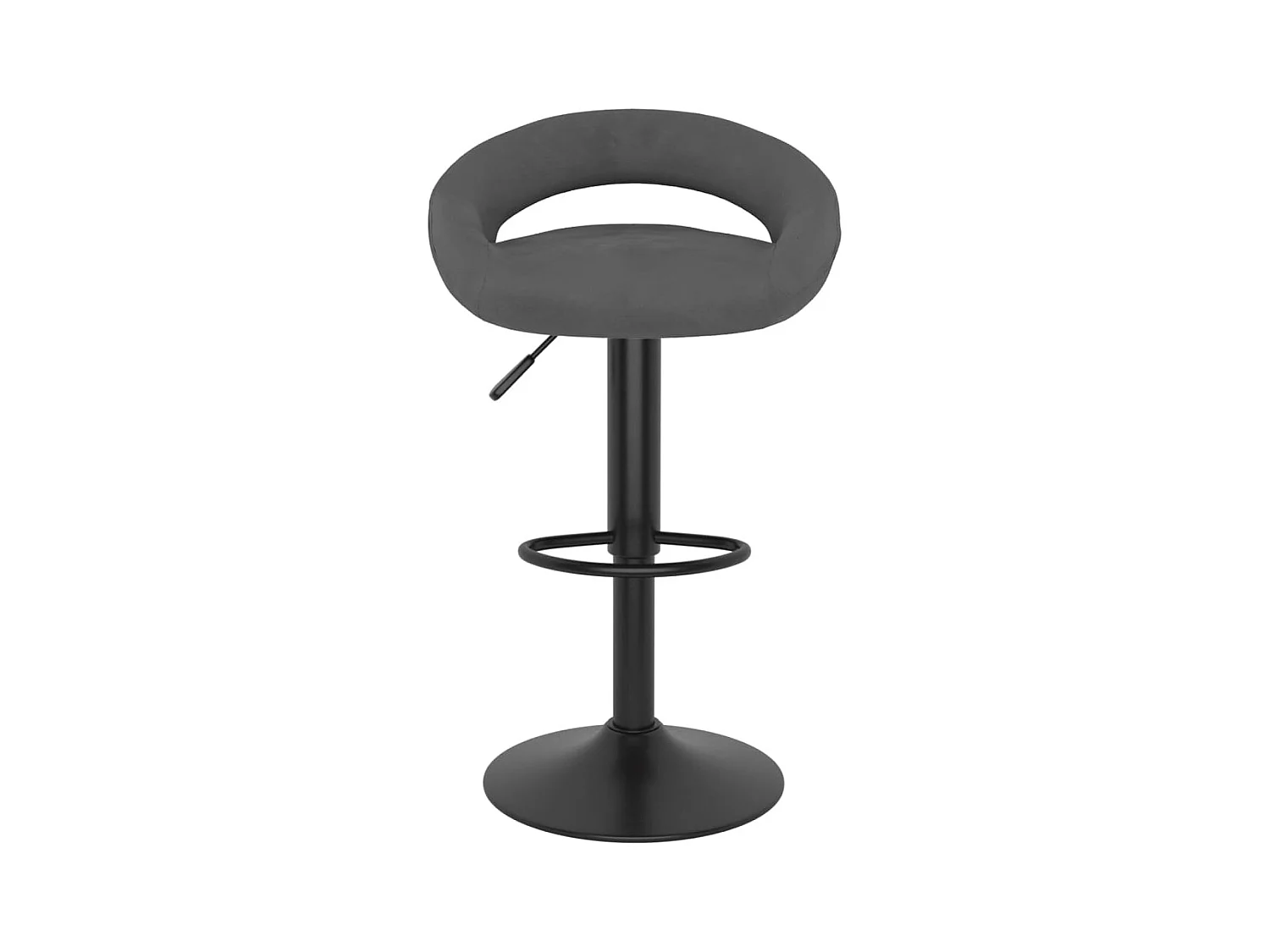 Tabourets de bar lot de 2 gris foncé velours