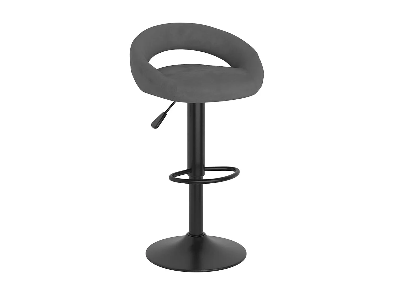 Tabourets de bar lot de 2 gris foncé velours
