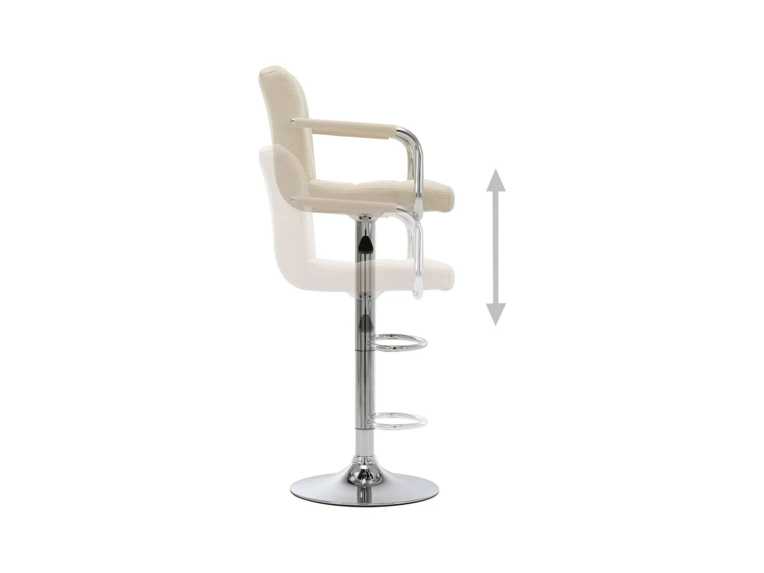 Sedia da bar in tessuto color crema