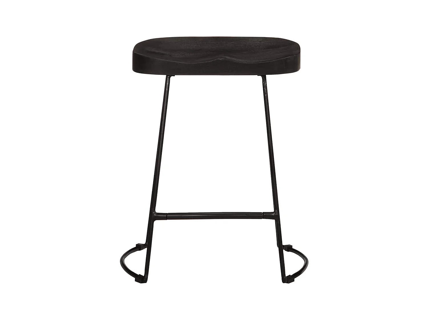 Set di 2 sgabelli da bar neri 46x38x52 cm in legno massello di mango