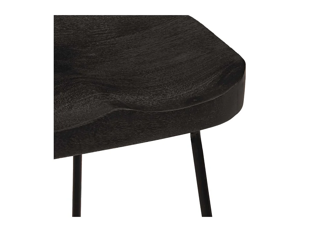 Set di 2 sgabelli da bar neri 46x38x52 cm in legno massello di mango