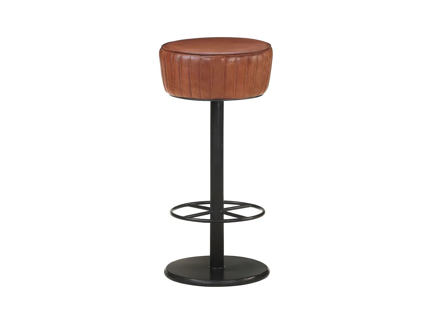 Sgabello da bar in vera pelle marrone