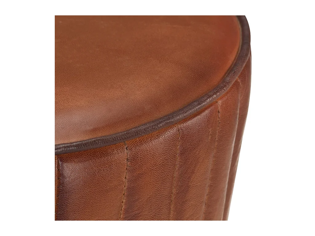 Sgabello da bar in vera pelle marrone