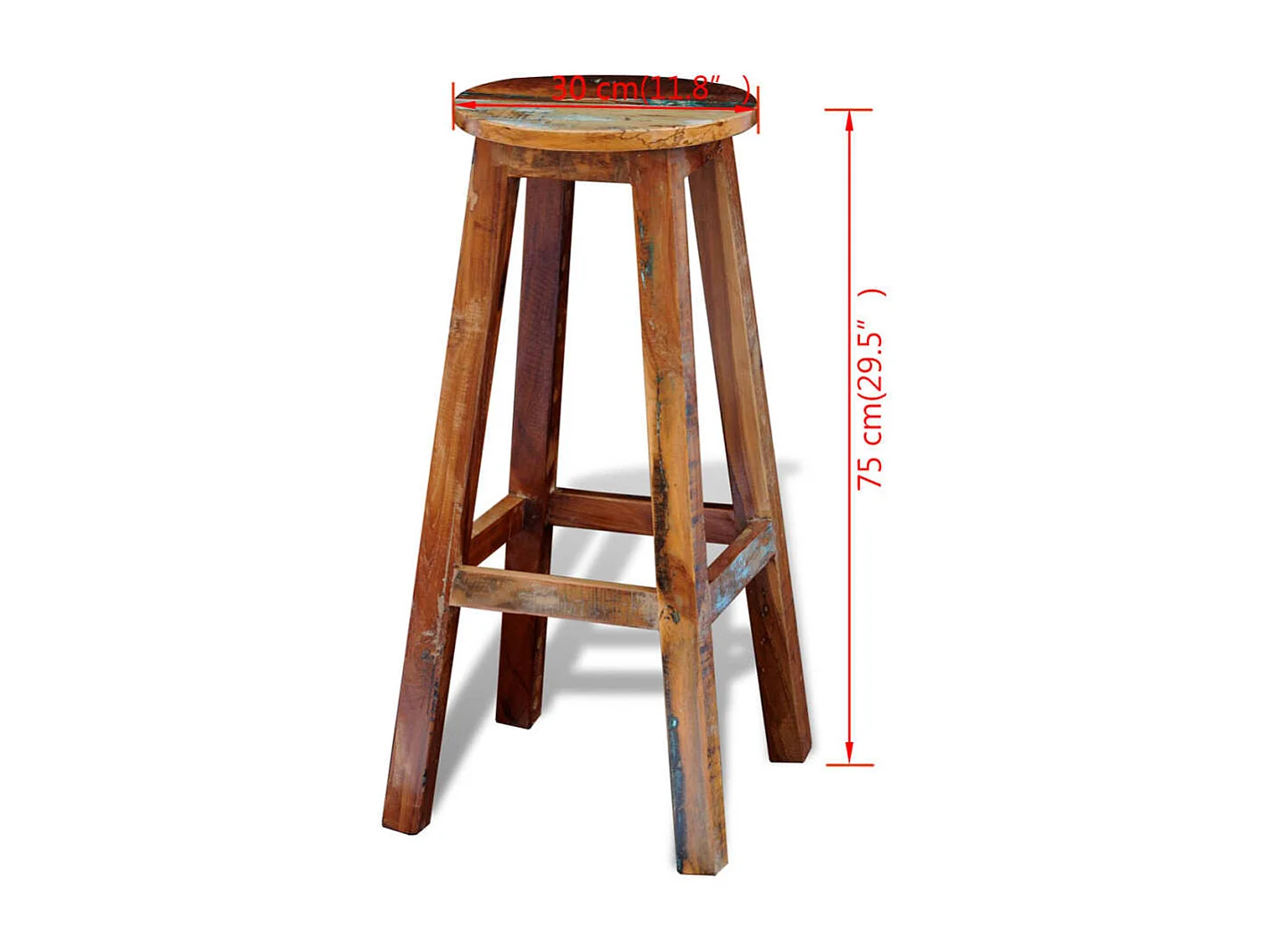 Tabouret de bar Bois de récupération massif
