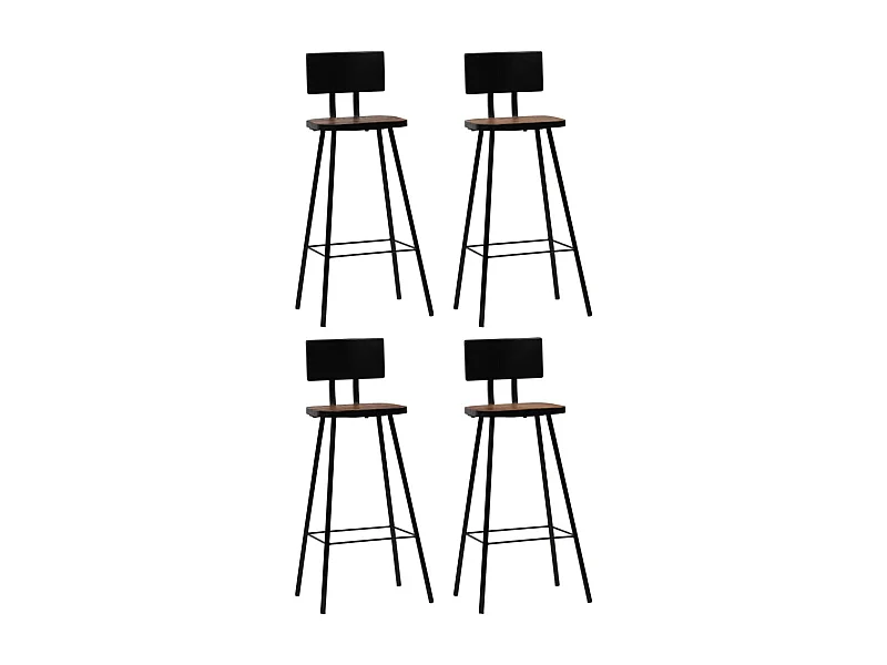 Tabourets de bar lot de 4 bois massif de récupération