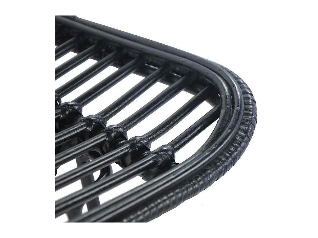 Set di 2 sedie da bar in rattan nero