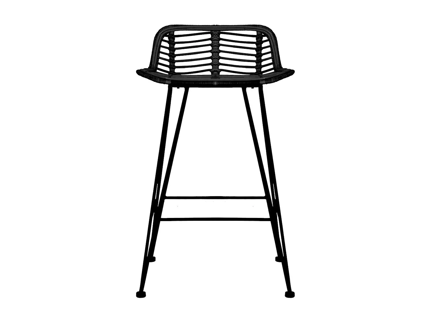 Chaises de bar lot de 2 noir Rotin