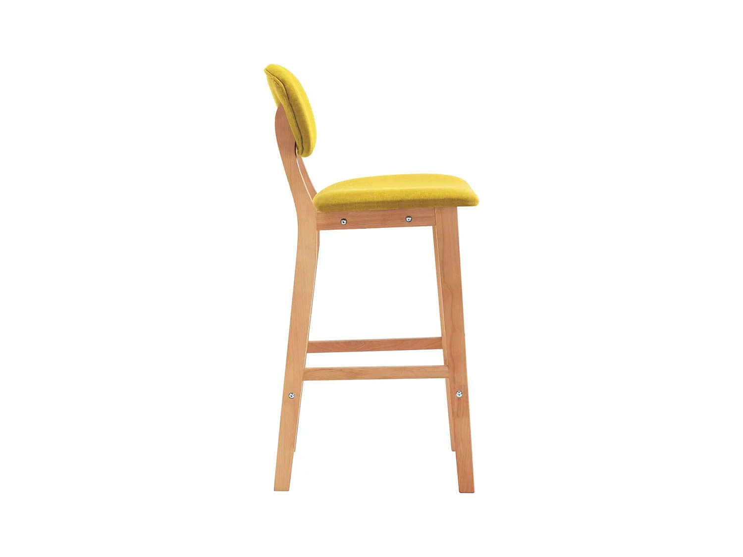 Juego de 2 taburetes de bar de tela de color amarillo mostaza