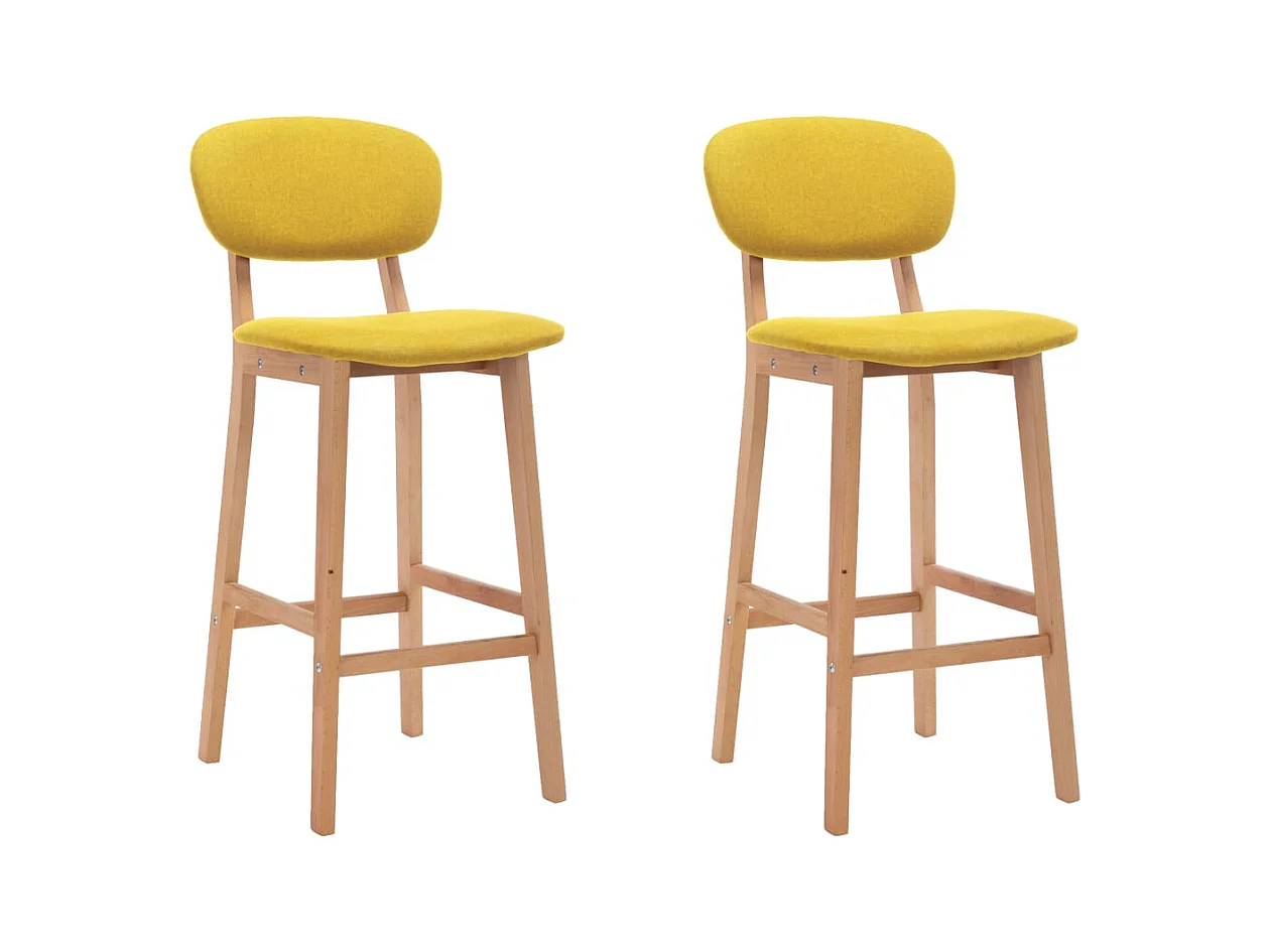 Tabourets de bar lot de 2 jaune moutarde tissu