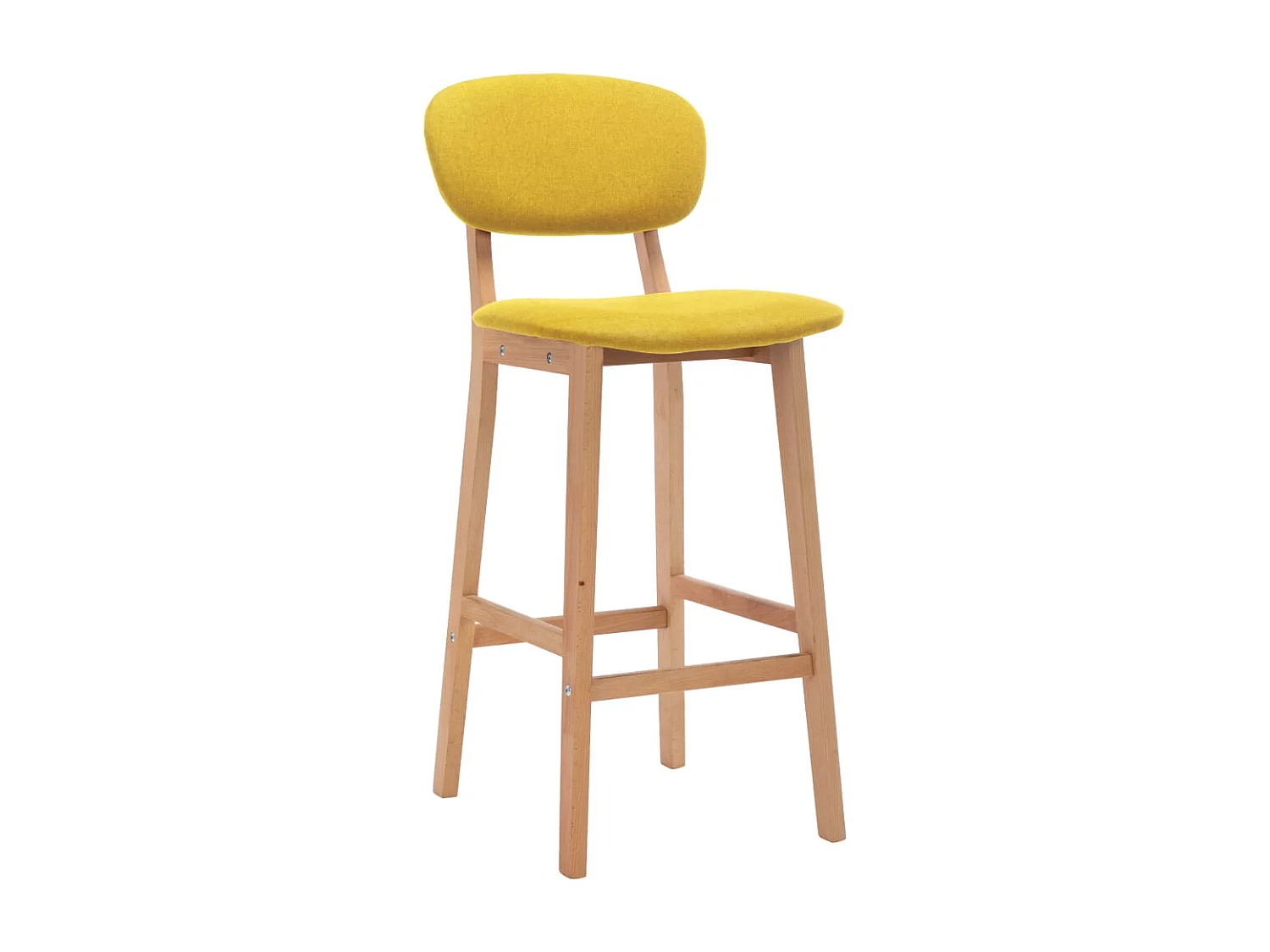 Tabourets de bar lot de 2 jaune moutarde tissu
