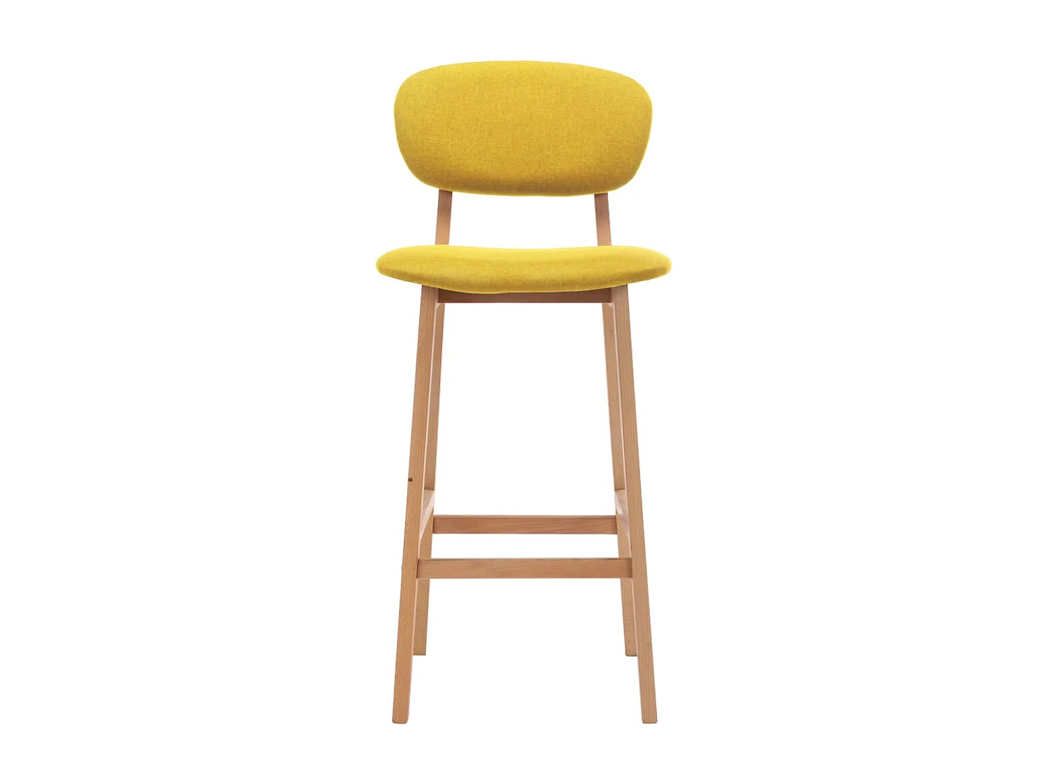 Tabourets de bar lot de 2 jaune moutarde tissu
