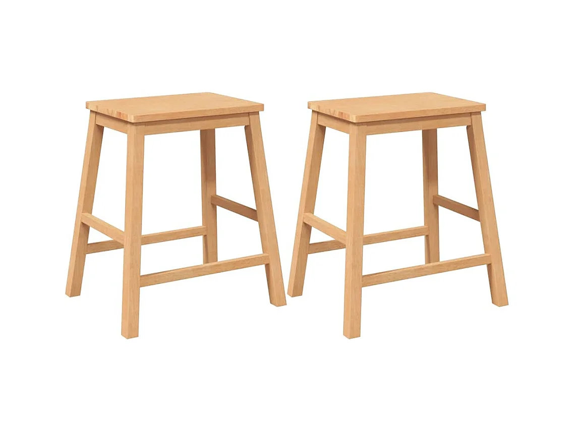 Barstühle 2er-Set aus massivem Gummibaumholz