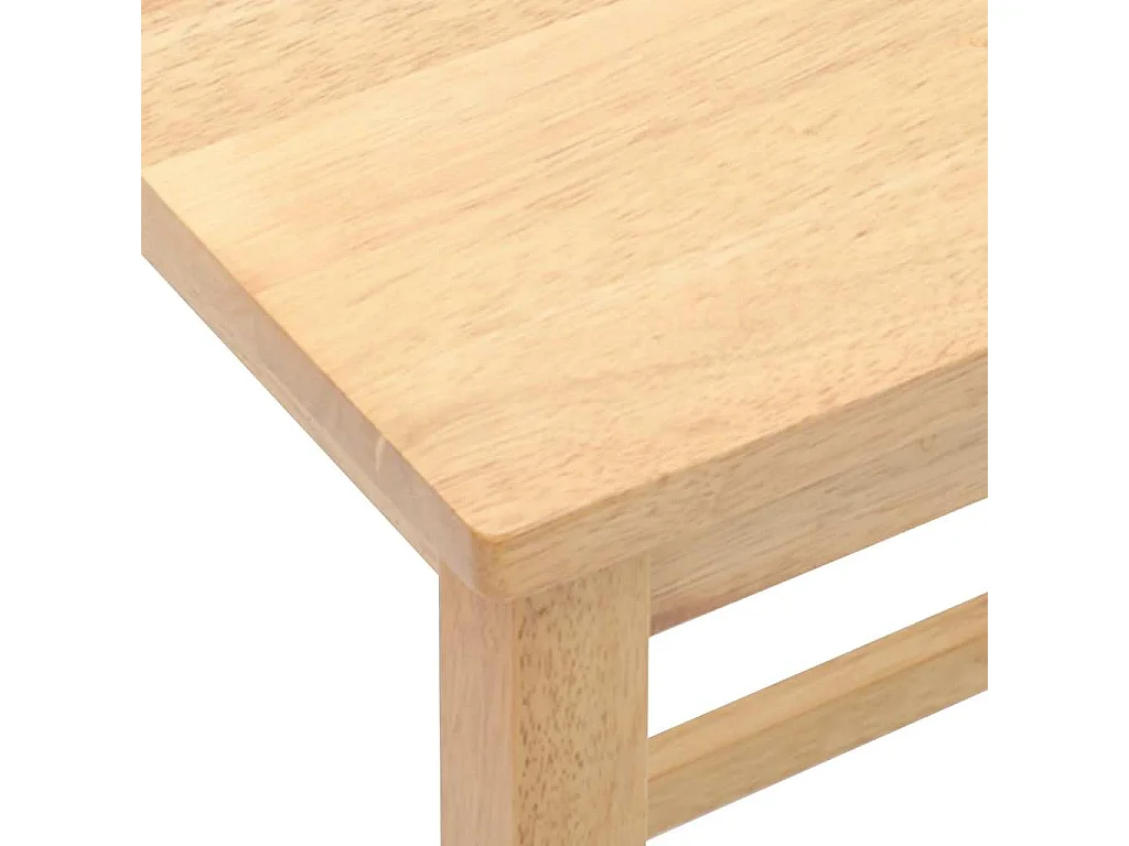 Chaises de bar lot de 2 bois massif d'hévéa