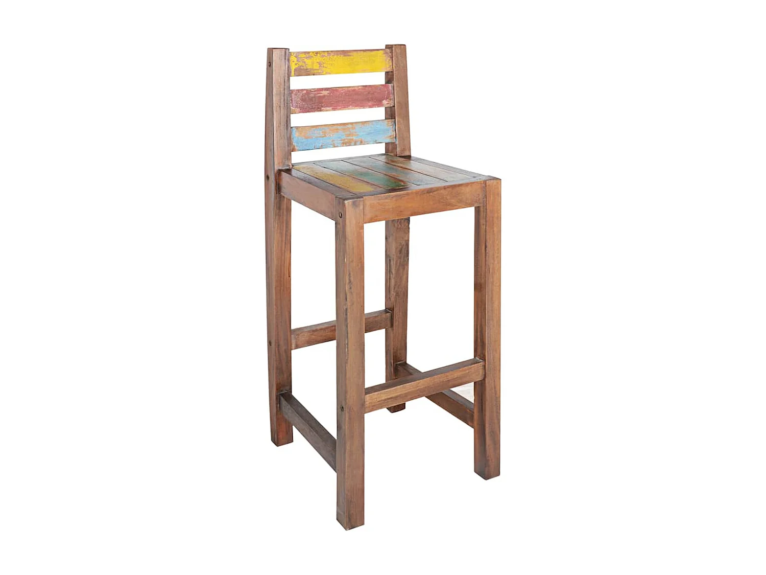 Tabourets de bar lot de 2 bois massif de récupération