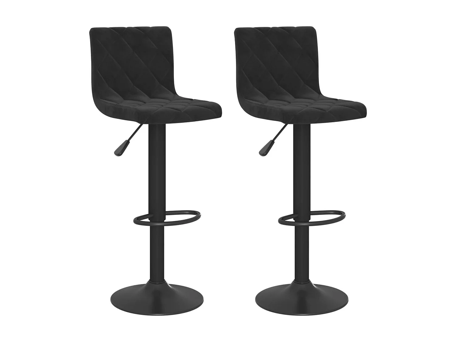 Tabourets de bar lot de 2 Noir Velours