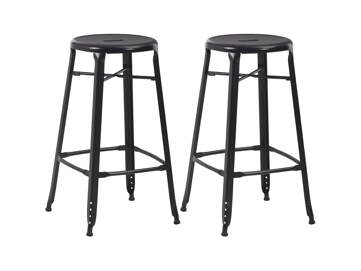 Set van 2 zwarte stalen barkrukken