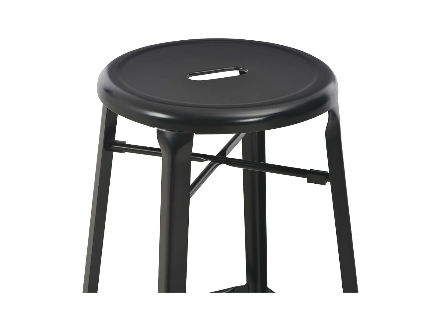 Set van 2 zwarte stalen barkrukken