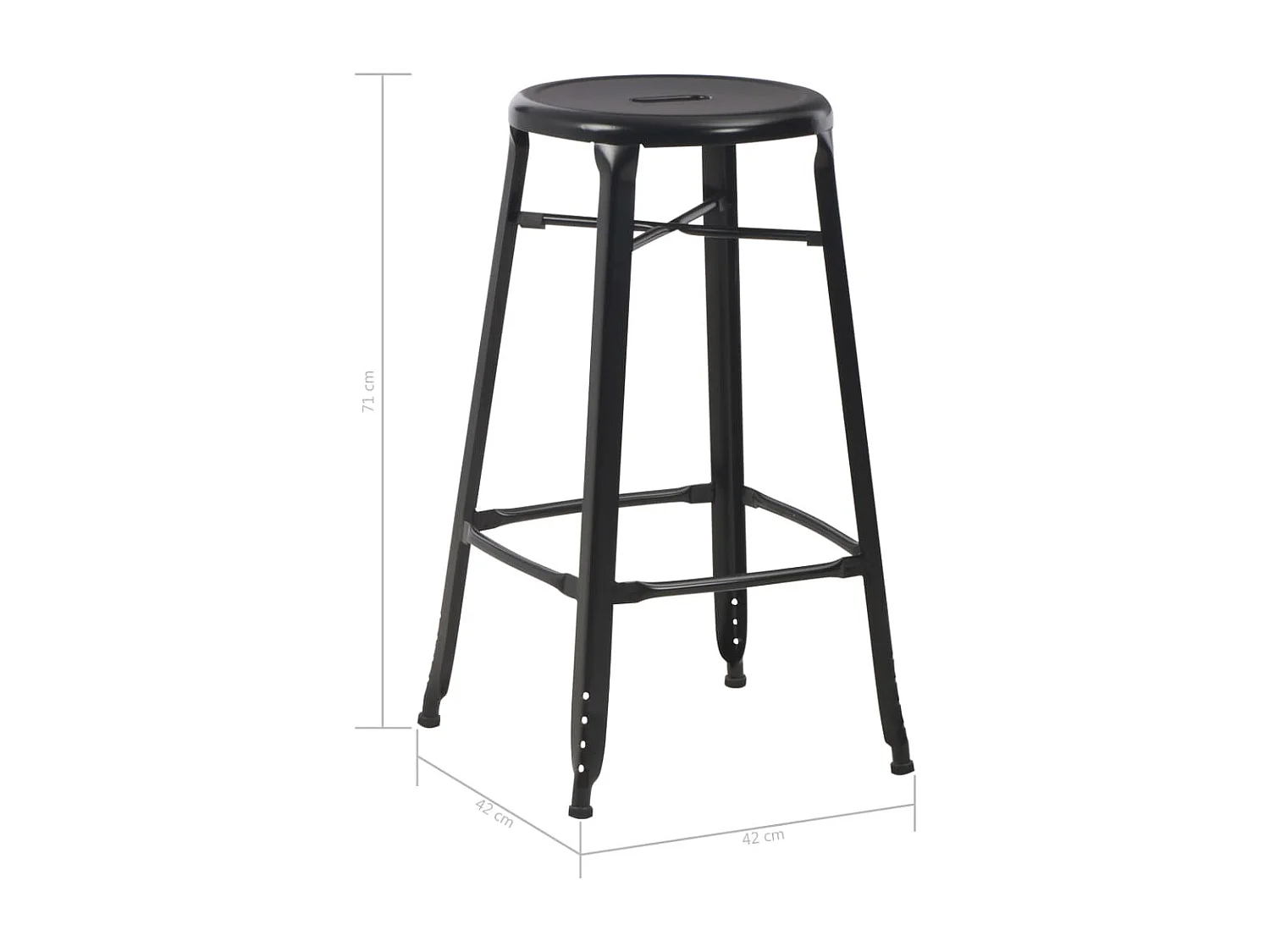 Tabourets de bar lot de 2 noir acier
