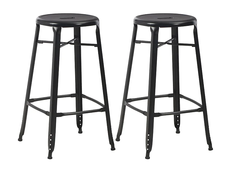 Tabourets de bar lot de 2 noir acier