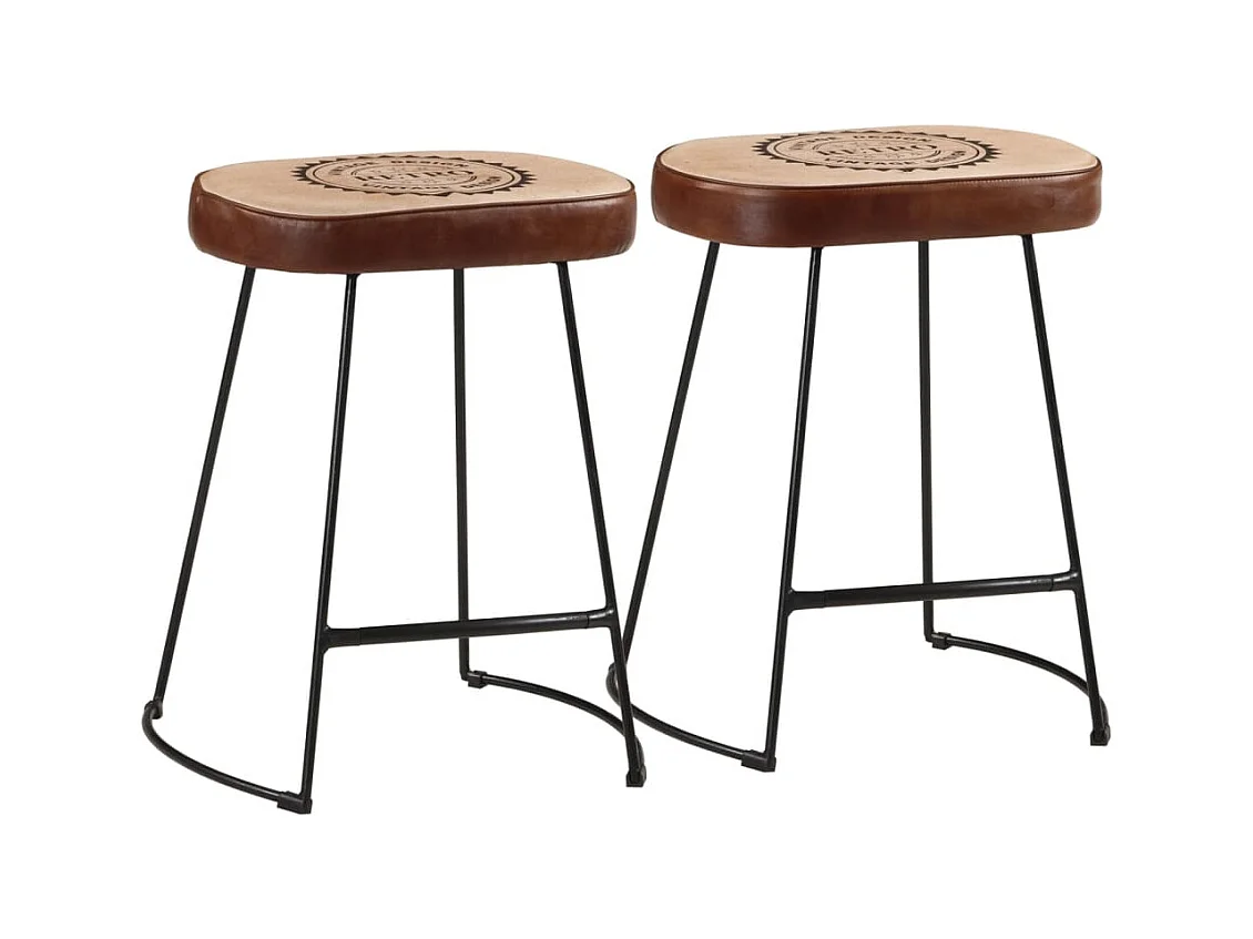 Set di 2 sgabelli da bar marrone scuro 40x29,5x53 cm