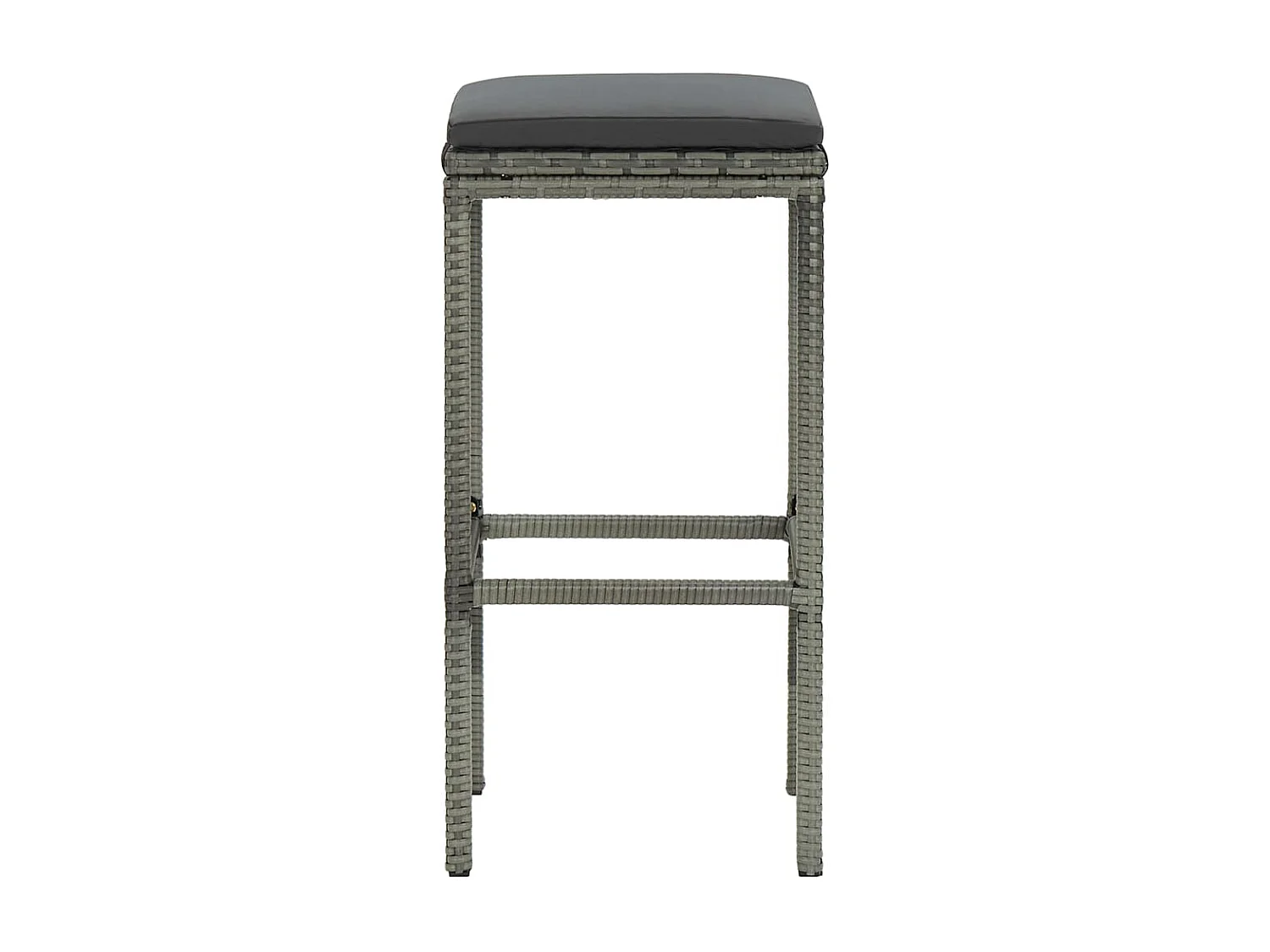 Tabourets de bar avec coussins lot de 6 gris résine tressée