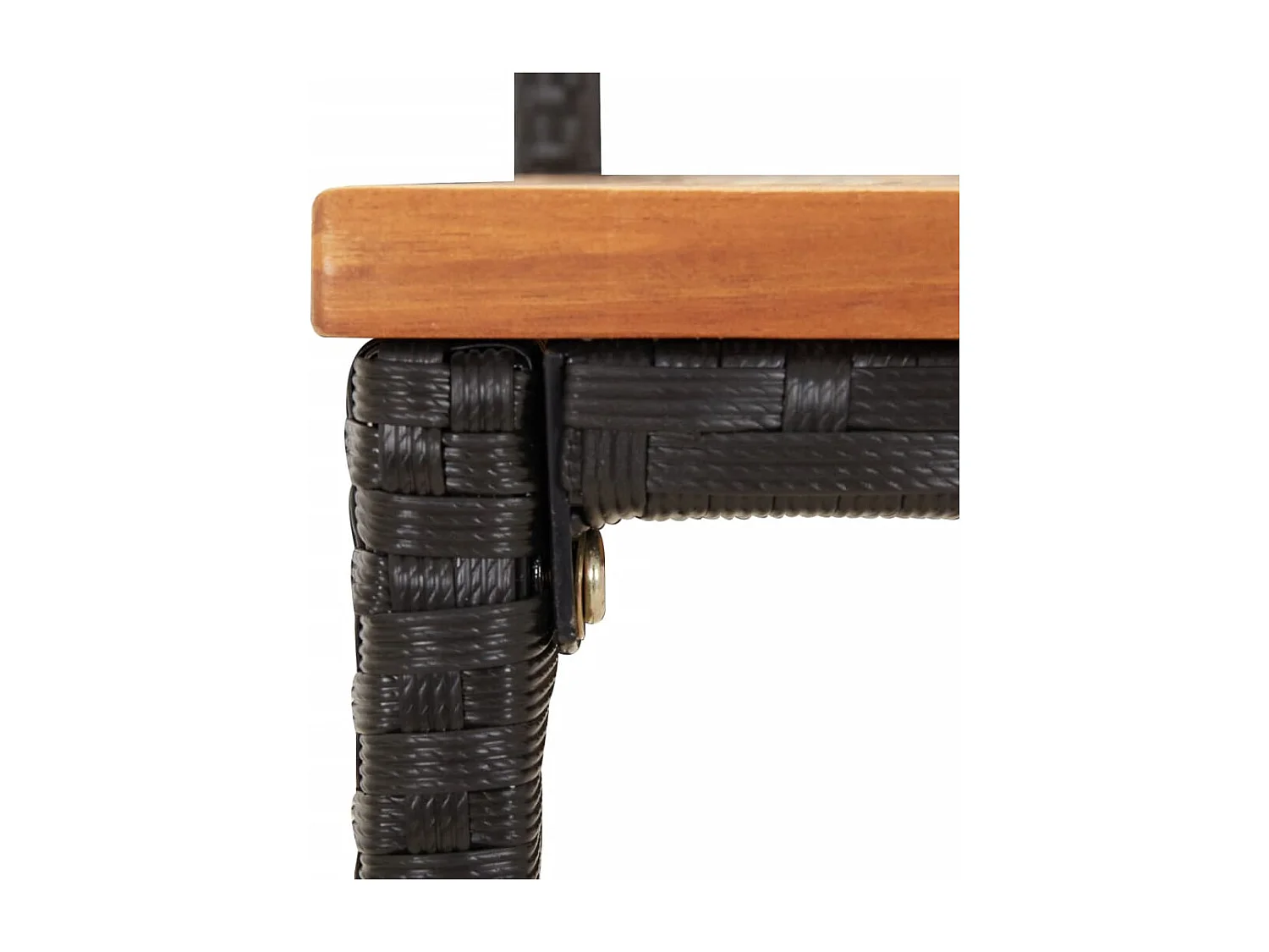 Tabourets de bar lot de 2 noir résine tressée et bois d'acacia