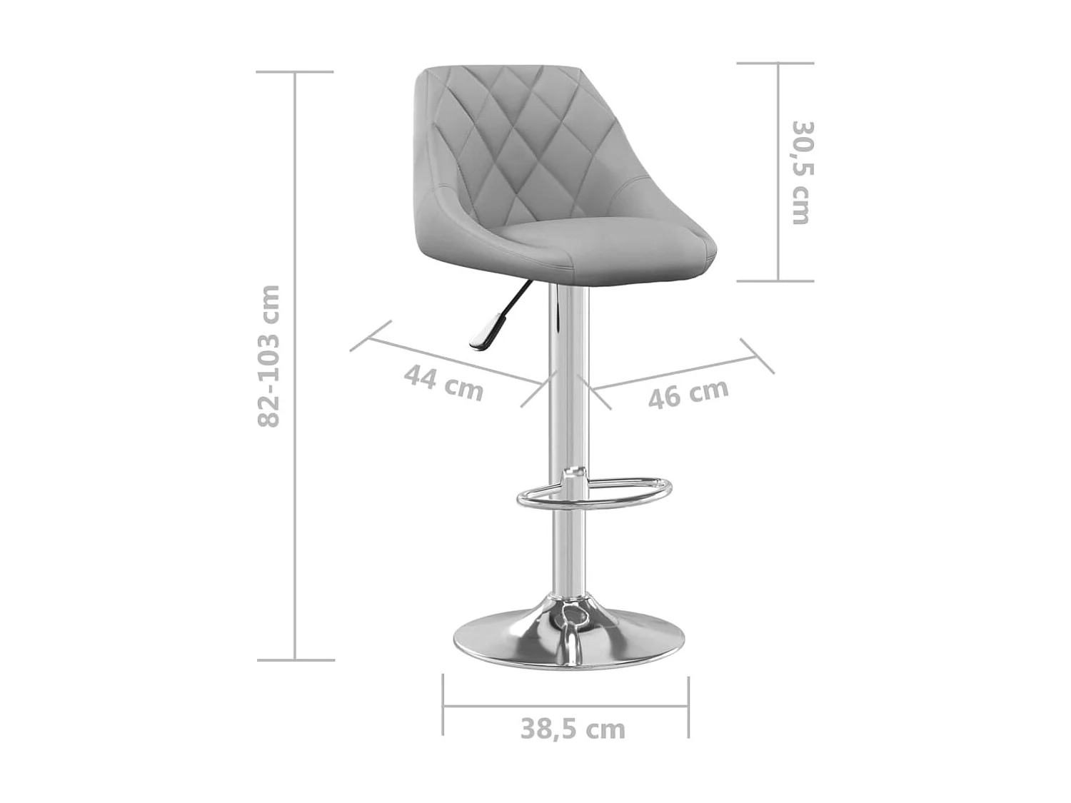 Tabouret de bar Gris clair Velours