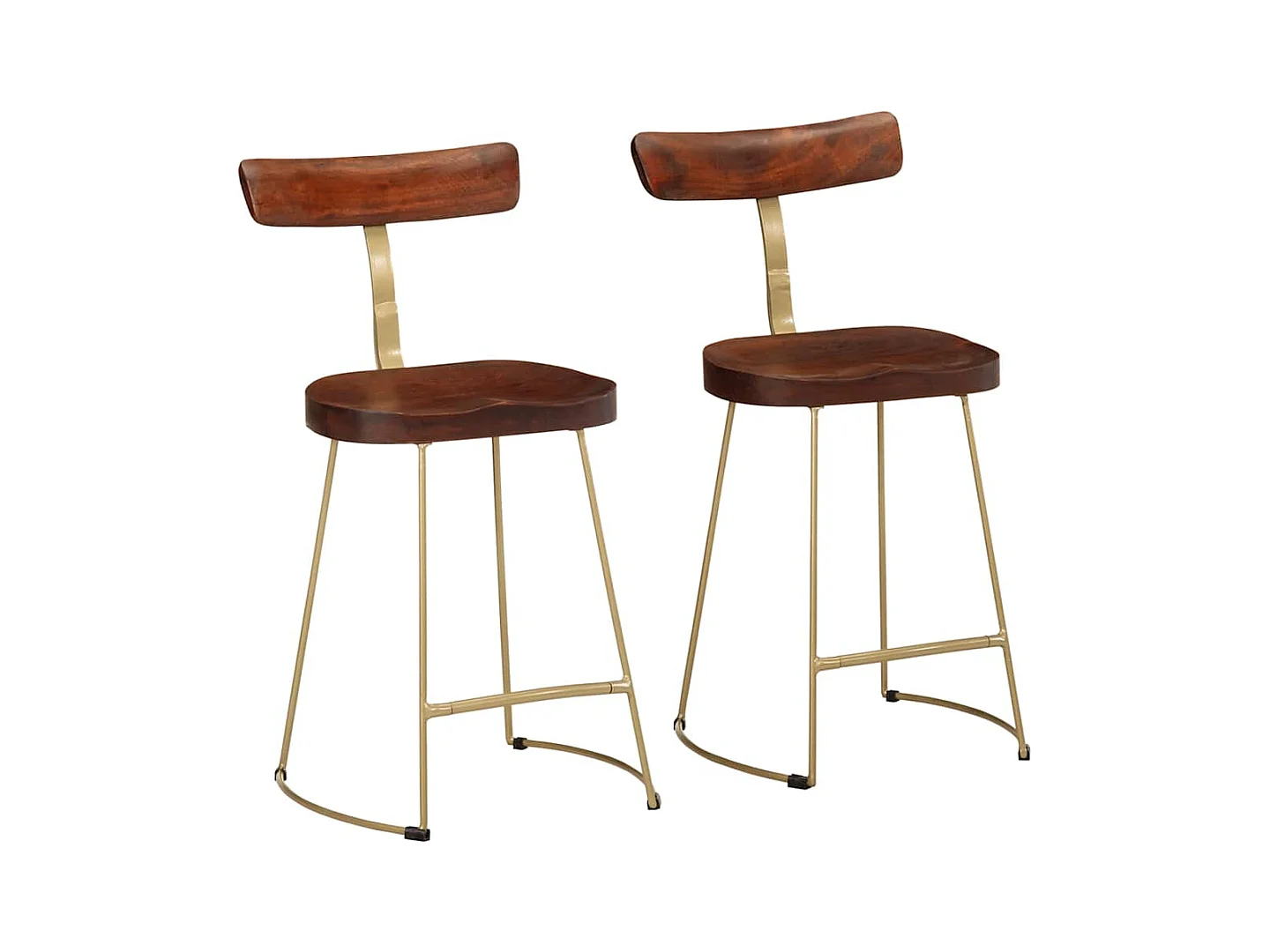 Set di 2 sgabelli da bar 49x43x79 cm in legno massello di mango