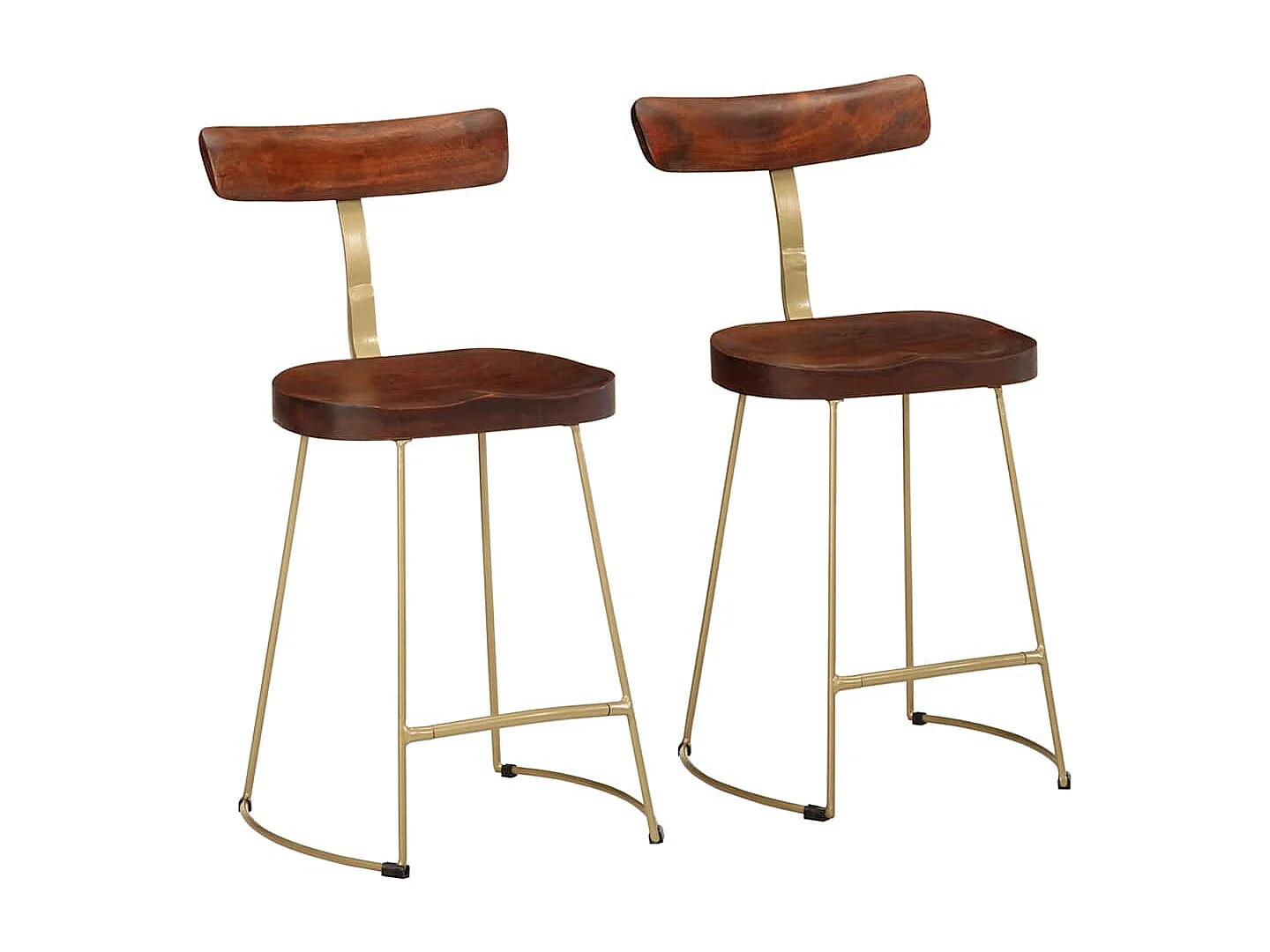 Tabourets de bar lot de 2 49x43x79 cm bois de manguier massif