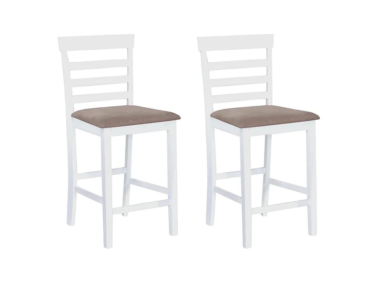 Chaises de bar lot de 2 blanc tissu