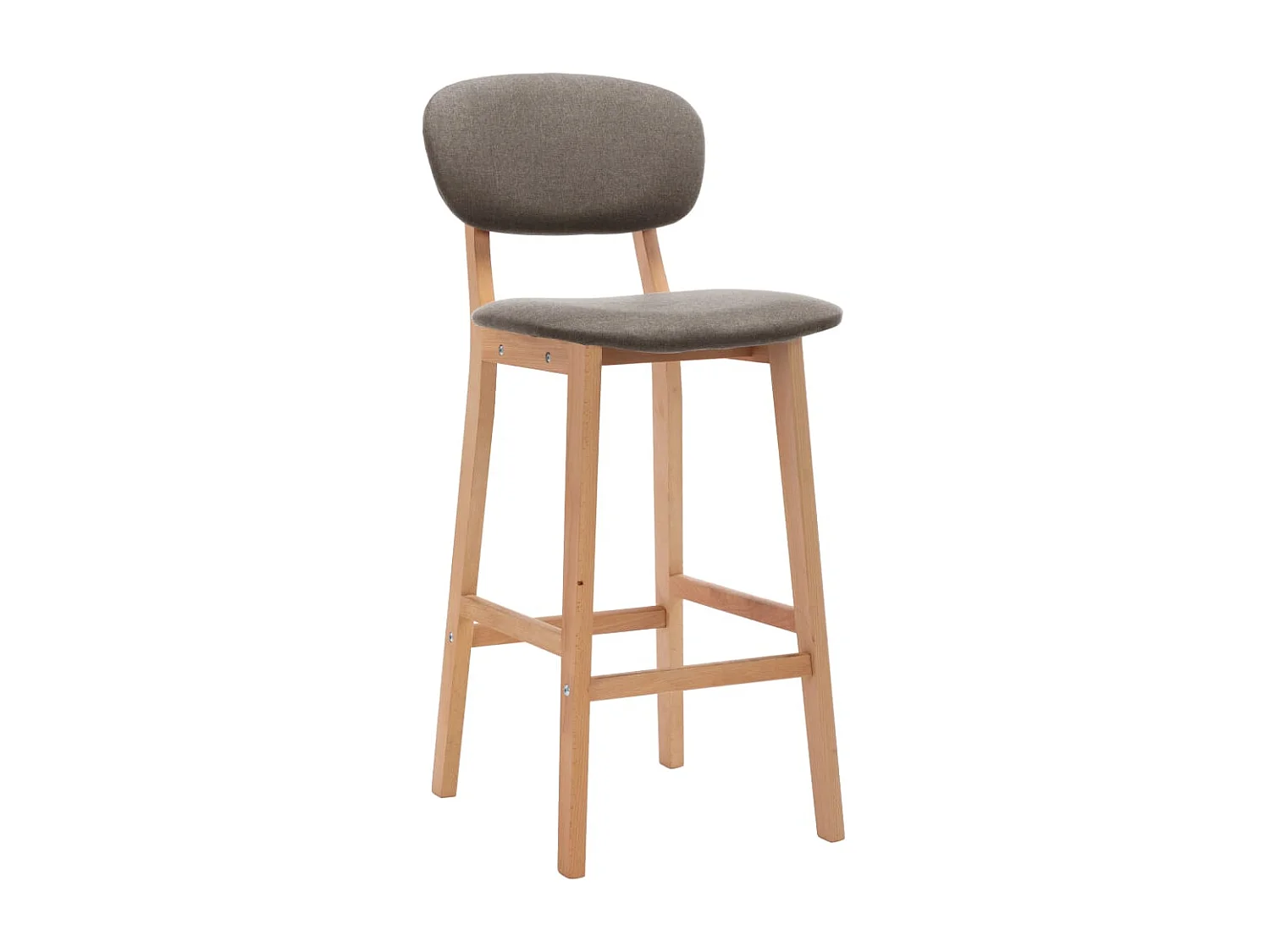 Tabourets de bar lot de 2 taupe tissu