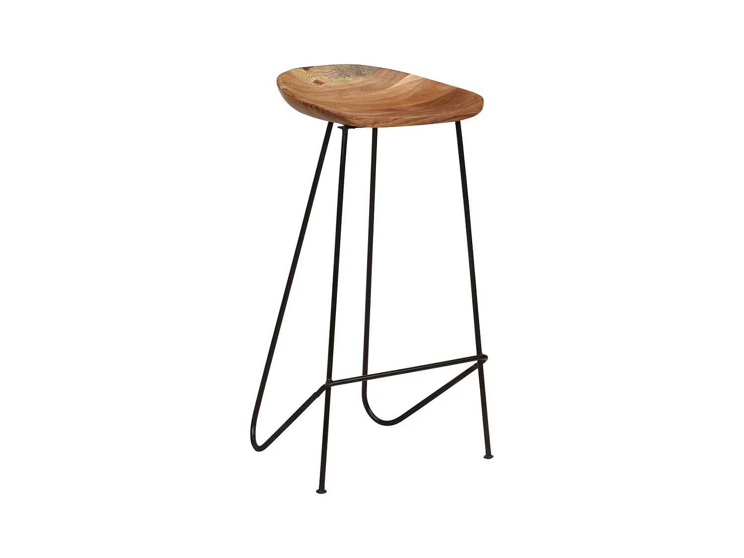 Set di 2 sgabelli da bar in legno massello di acacia