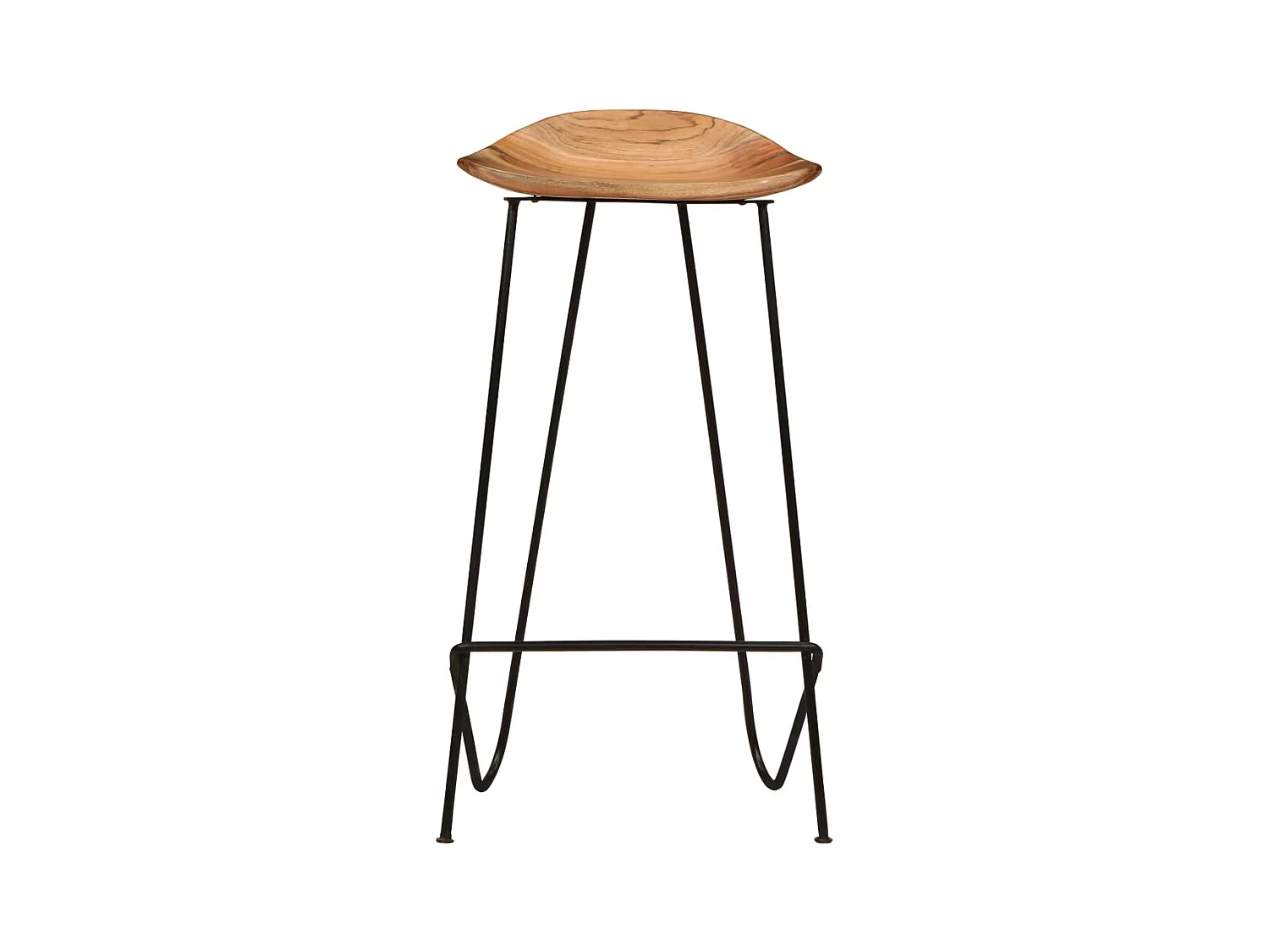 Set di 2 sgabelli da bar in legno massello di acacia