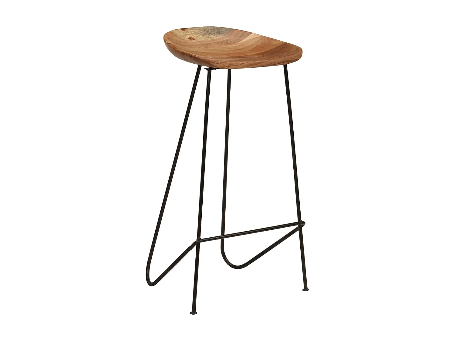 Tabourets de bar lot de 2 bois d'acacia massif