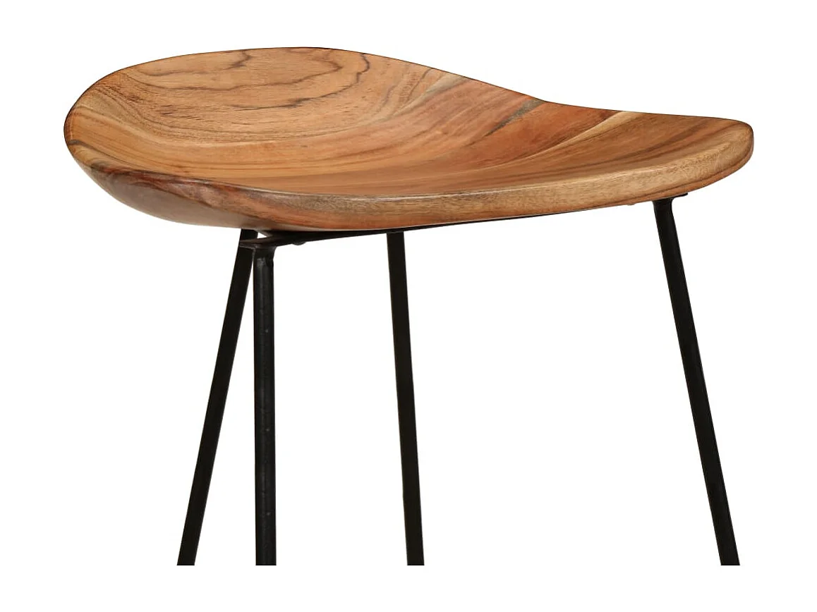 Tabourets de bar lot de 2 bois d'acacia massif