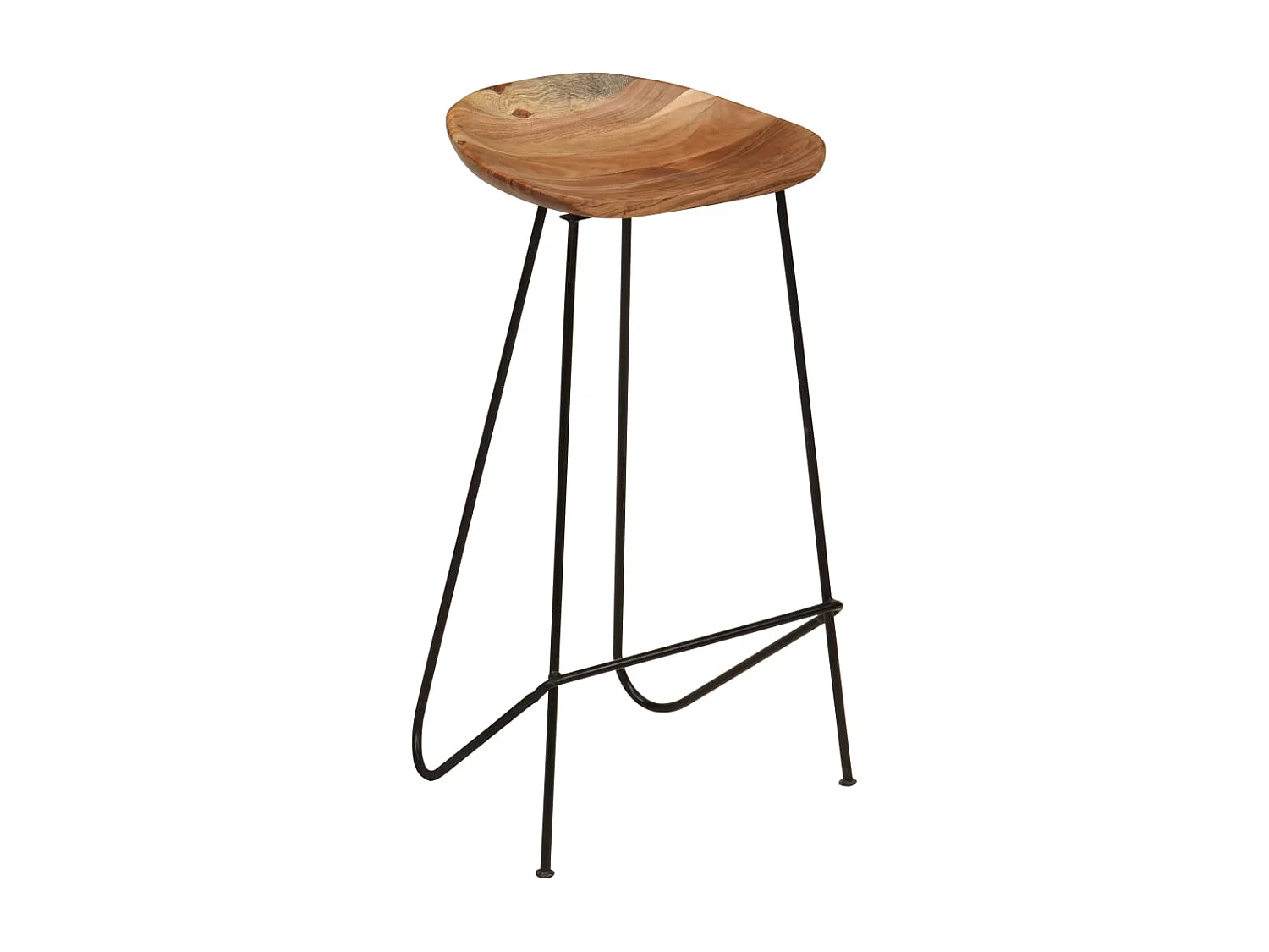 Tabourets de bar lot de 2 bois d'acacia massif