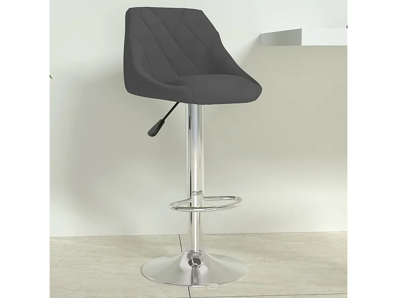 Tabouret de bar Gris foncé Velours