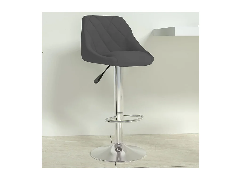 Tabouret de bar Gris foncé Velours