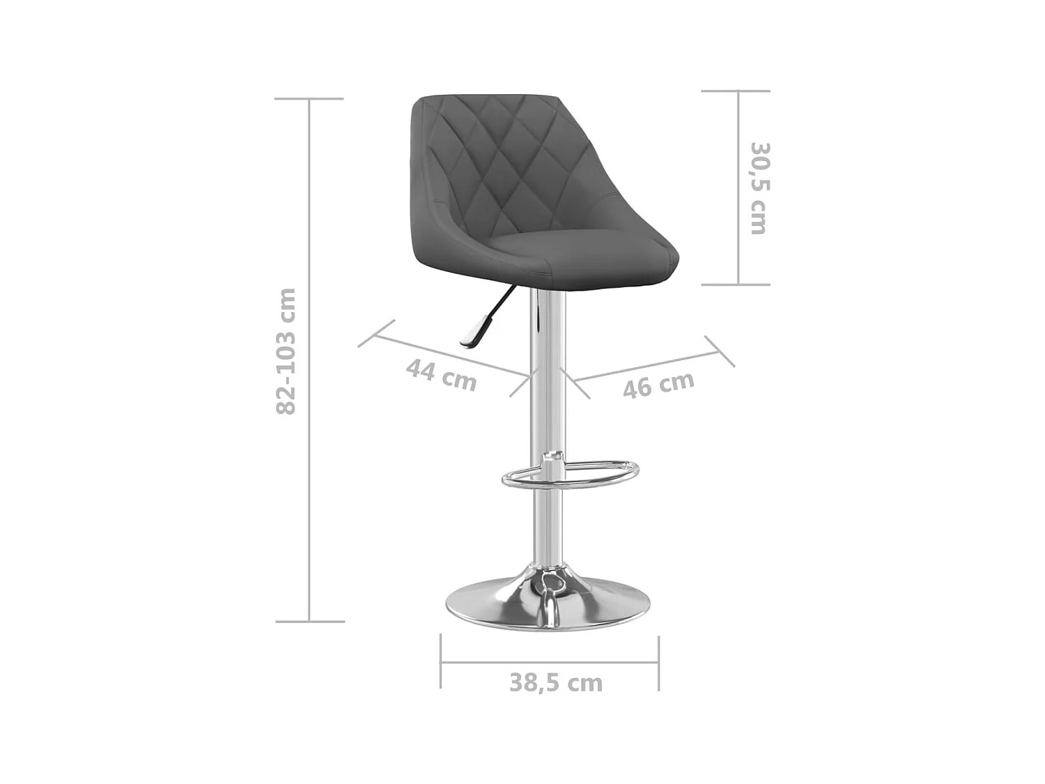 Tabouret de bar Gris foncé Velours