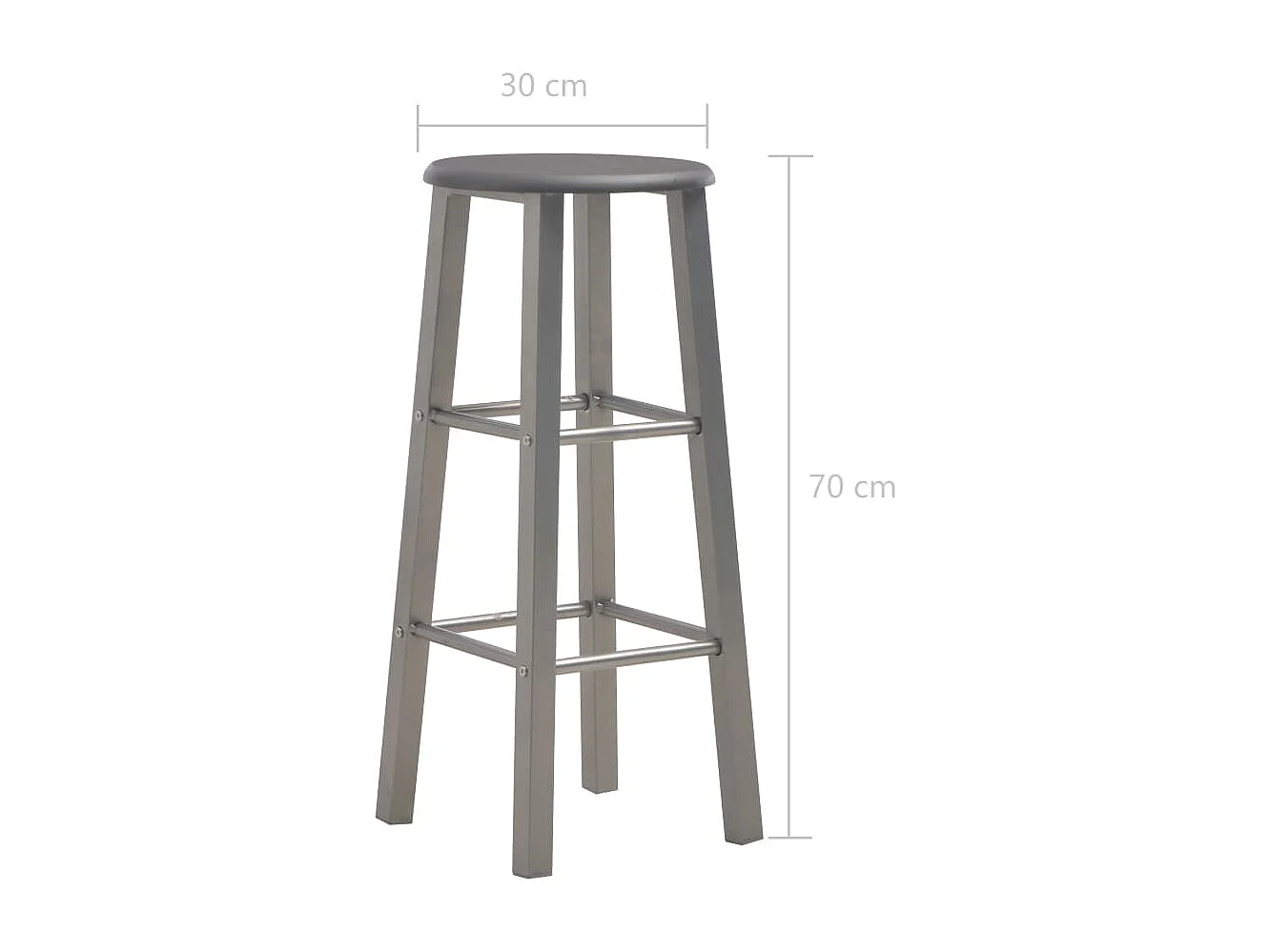 Tabourets de bar lot de 2 anthracite MDF