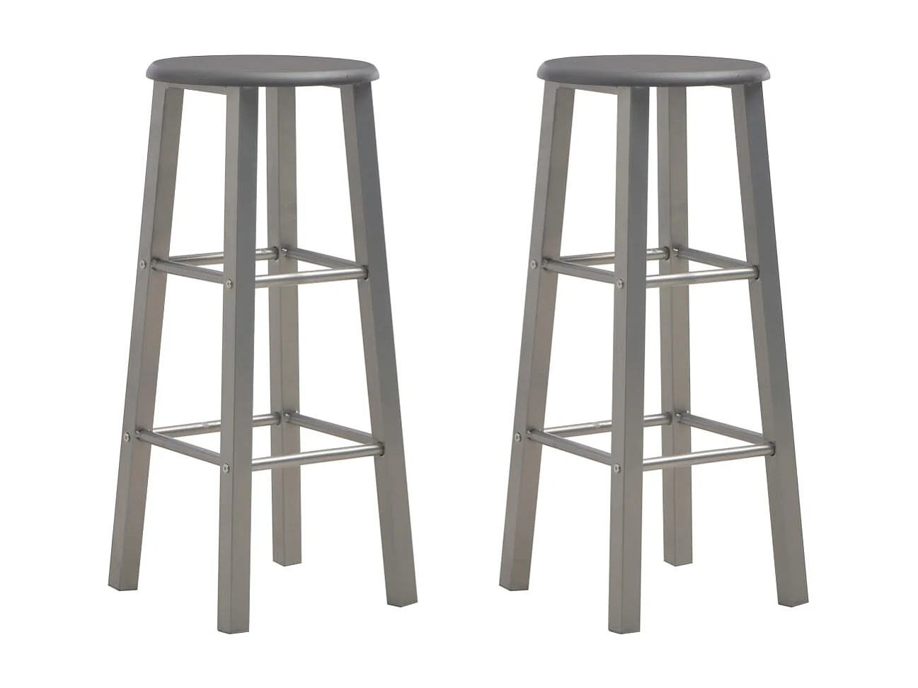 Tabourets de bar lot de 2 anthracite MDF