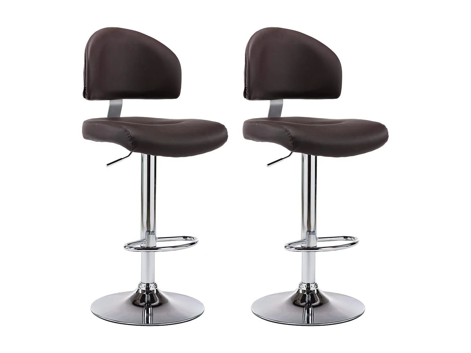 Tabourets de bar lot de 2 marron similicuir