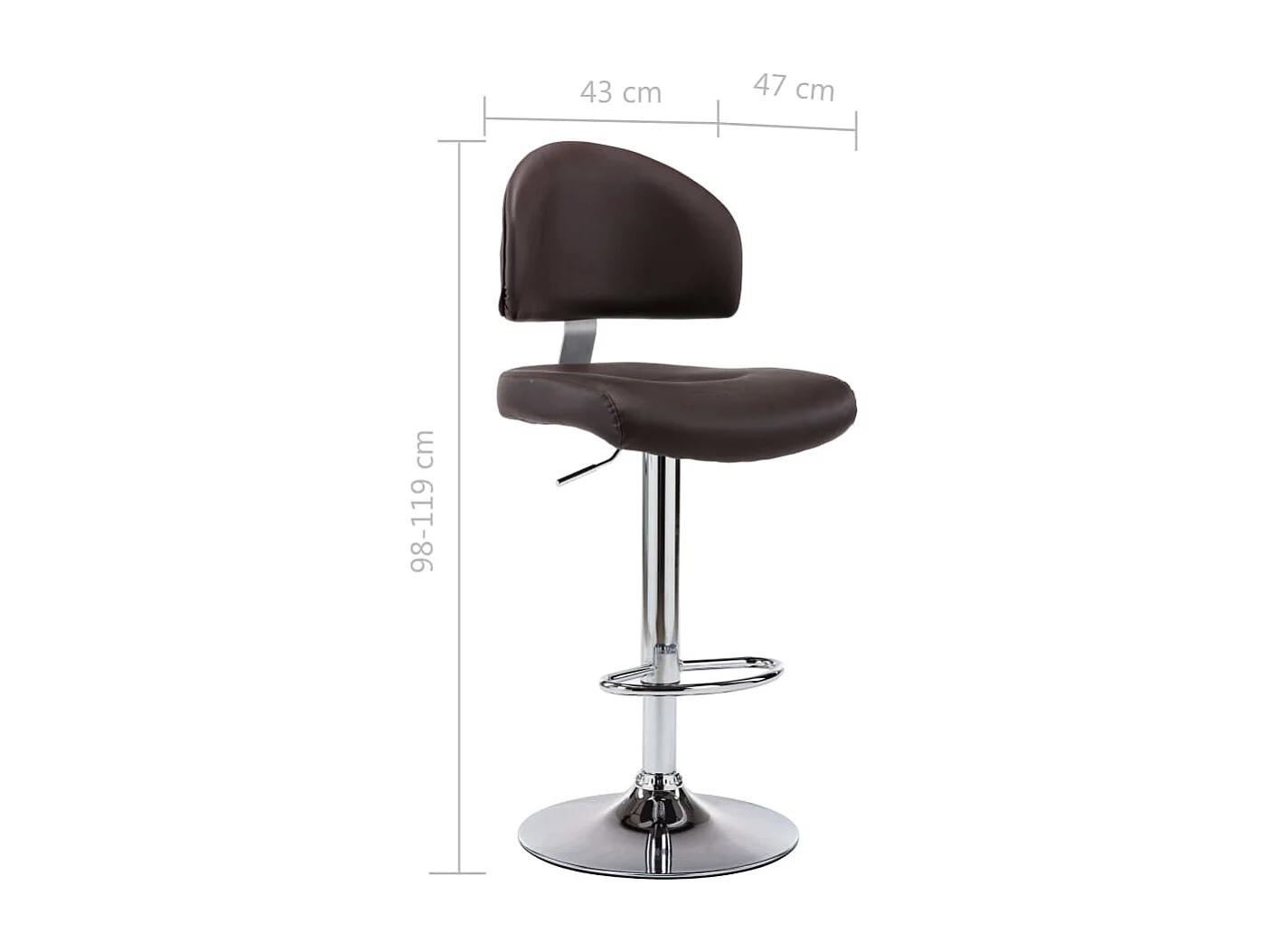 Tabourets de bar lot de 2 marron similicuir