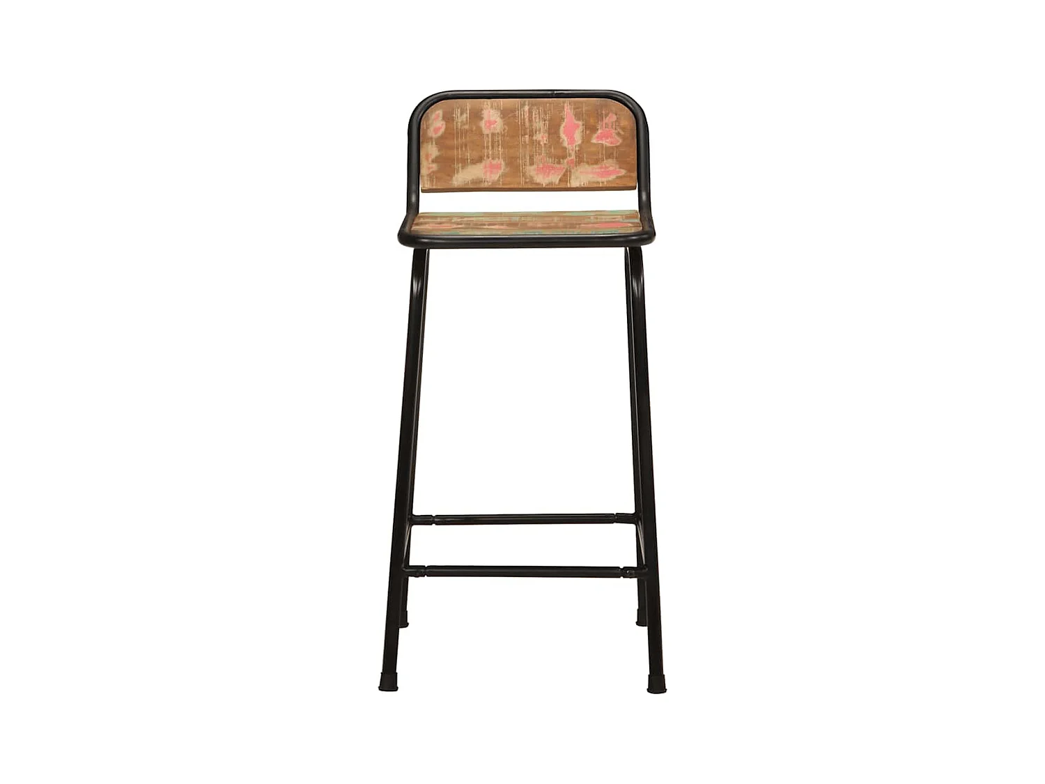 Set di 2 sgabelli da bar 46x35,5x80cm in legno massello di recupero