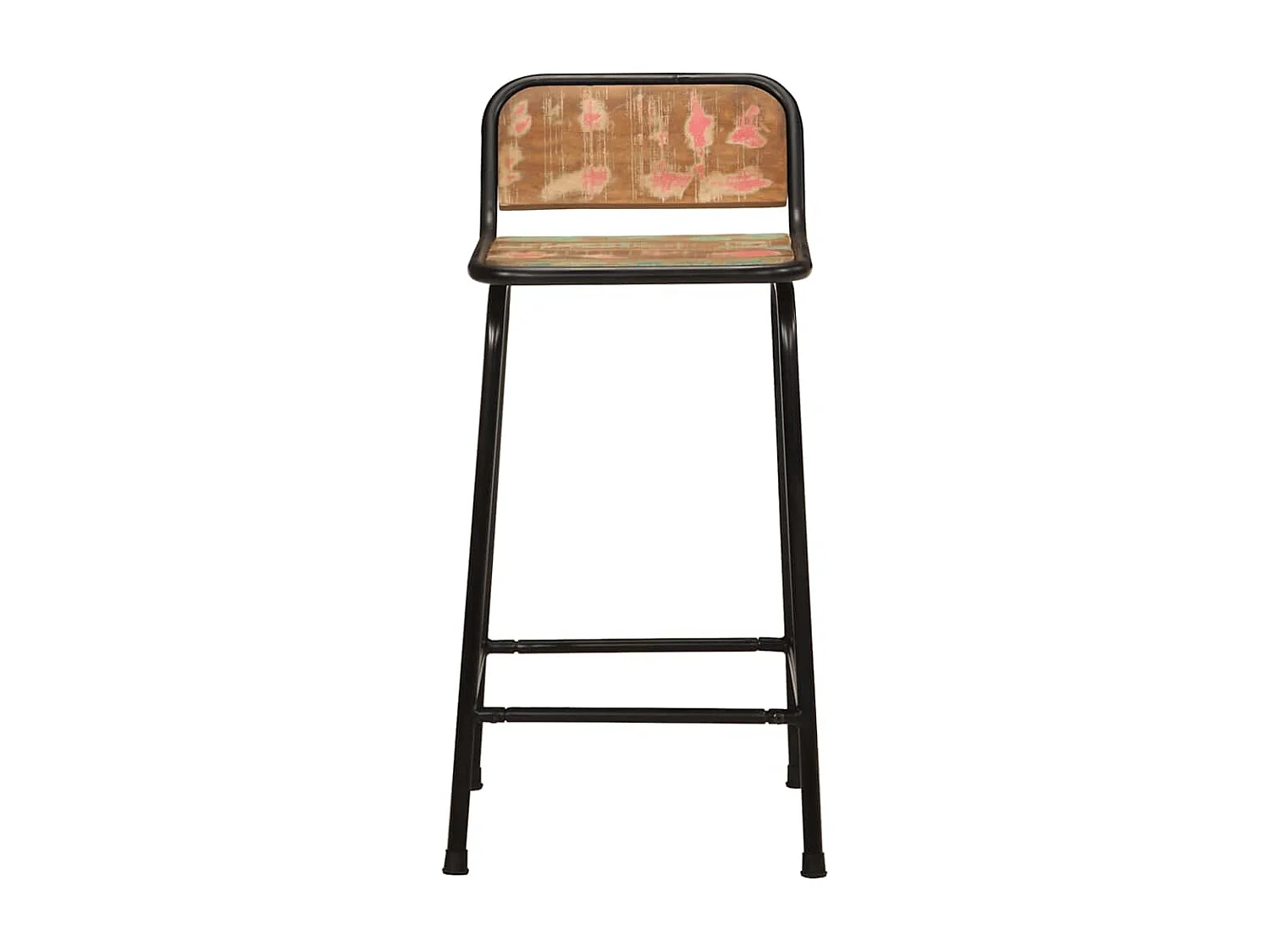 Tabourets de bar lot de 2 46x35,5x80cm bois massif récupération